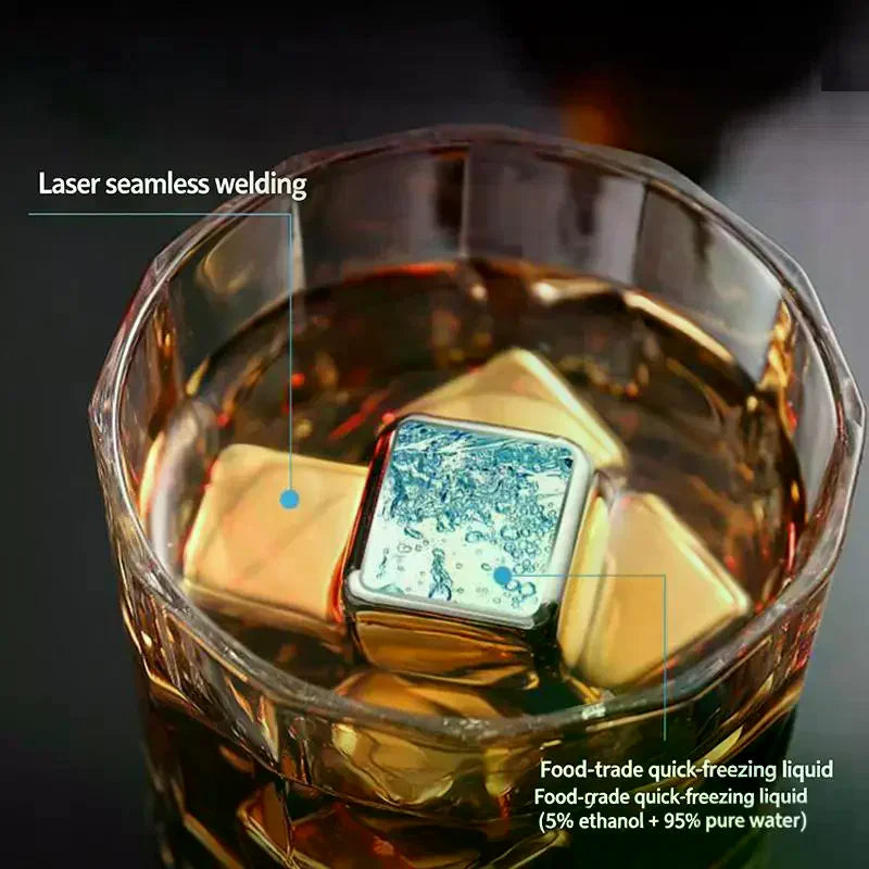 Stainless Steel Reusable Ice Cubes – Non-Diluting Bar Set