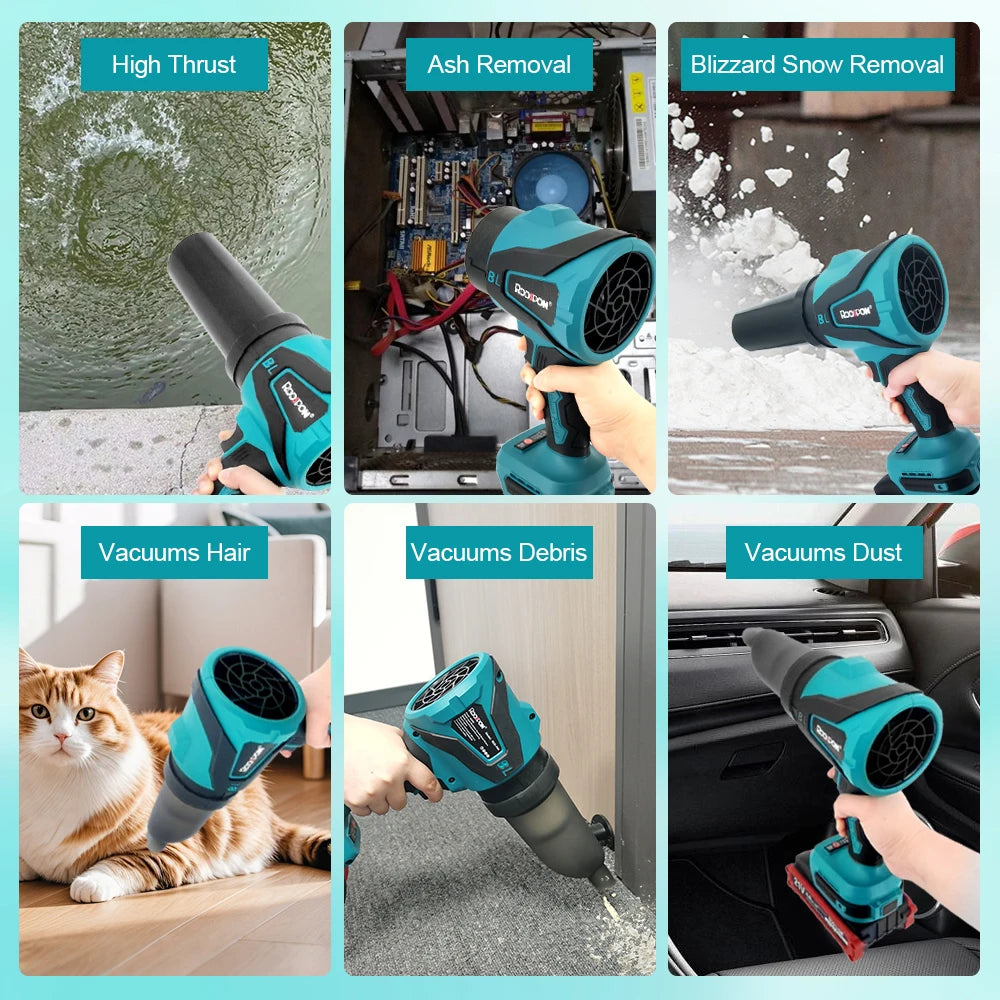 Electric Turbo Blowers 3 Gears Brushless Cordless Electric Air Blower Hand Dust Blowing Tools for Makita Battery Pin(No Battery) Peaceful Pleasures Health and Wellness