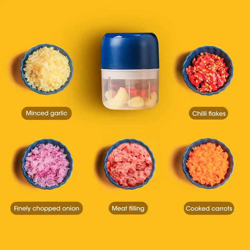 USB Mini Electric Grinder 250ml Household Multifunctional Baby Food Maker Garlic Vegetable Crusher Grinding Tool Portable Peaceful Pleasures Health and Wellness