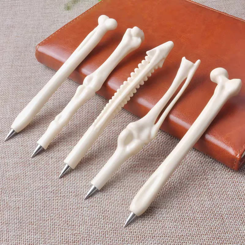 Funny Ballpoint Pen Blue Black Ink Creative Design Simulated Bone