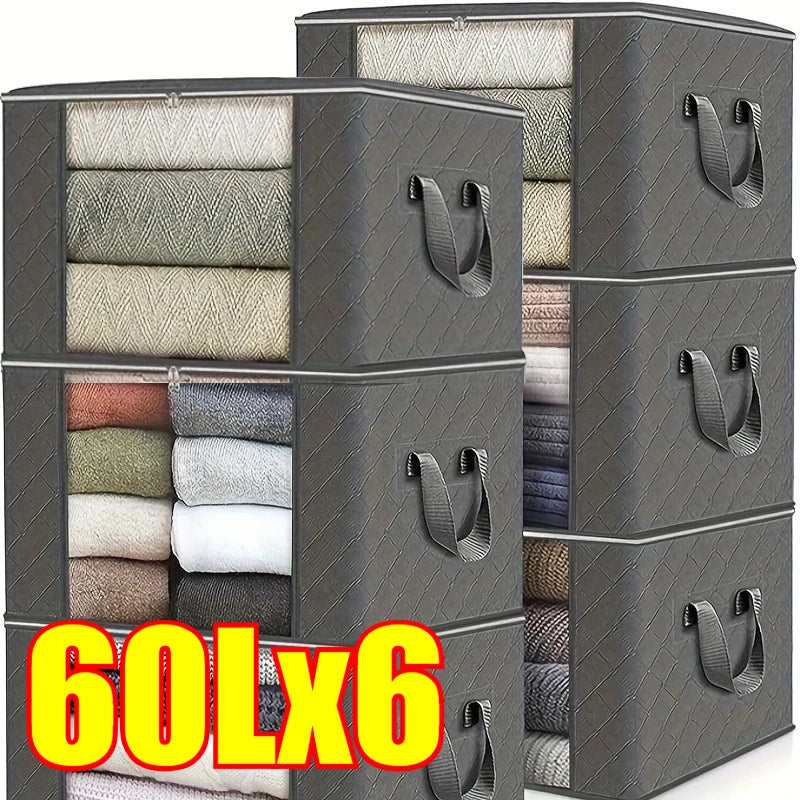 Foldable Storage Bags with Handles – Closet Organizer Set