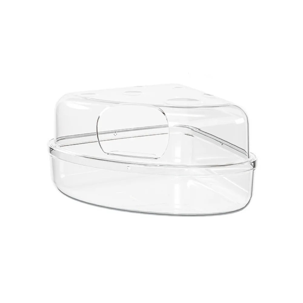 Cheese-Shape Hamster Sand Bath Box – Escape-Proof & Anti-Spill