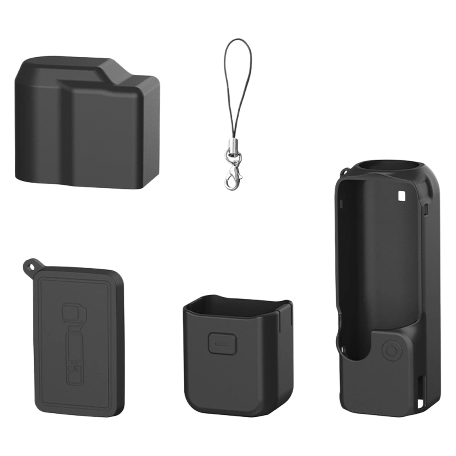 Silicone Protective Sleeve with Lanyard Scratch-Proof Protective Cover Skin Shockproof Protective Shell for DJI Osmo Pocket 4 Peaceful Pleasures Health and Wellness Black