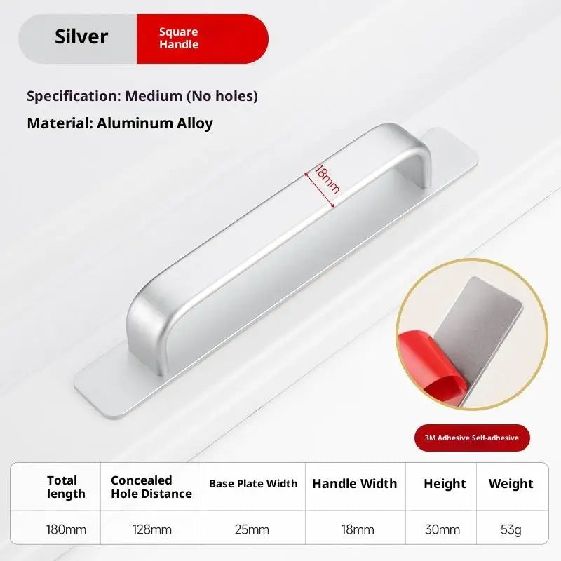 Drill-Free Adhesive Aluminum Door Handle for Sliding Doors