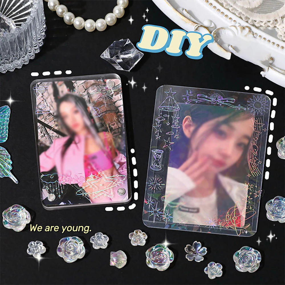 Creative Silver Stamping Colorful Stickers Retro Laser DIY Account