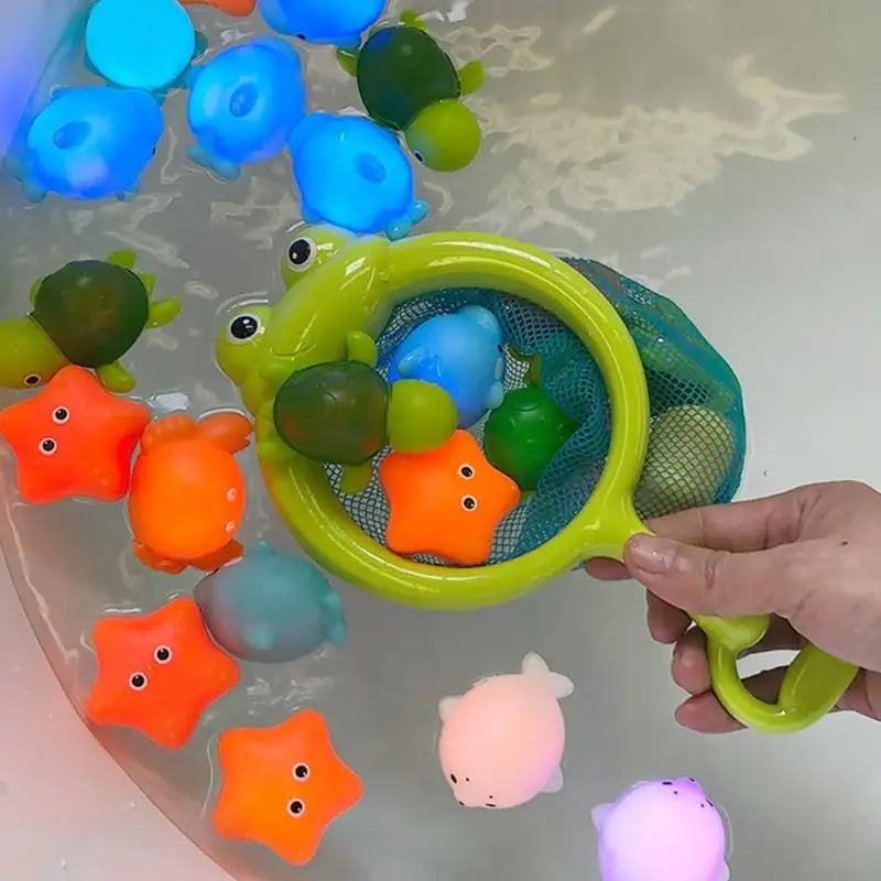 9-Piece Light-Up Kids Fishing Bath Toy Set | Ages 3+
