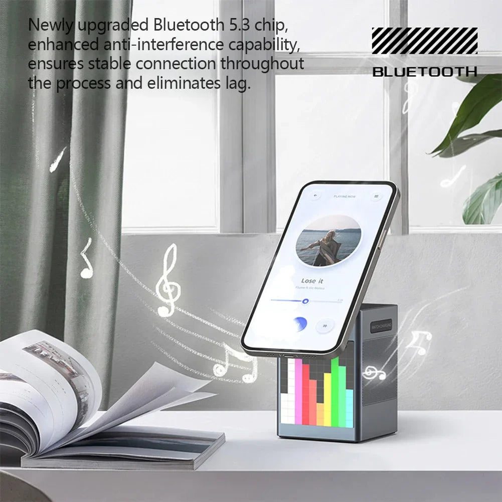 6-in-1 Wireless Charger Stand Bluetooth Speaker & Alarm Clock