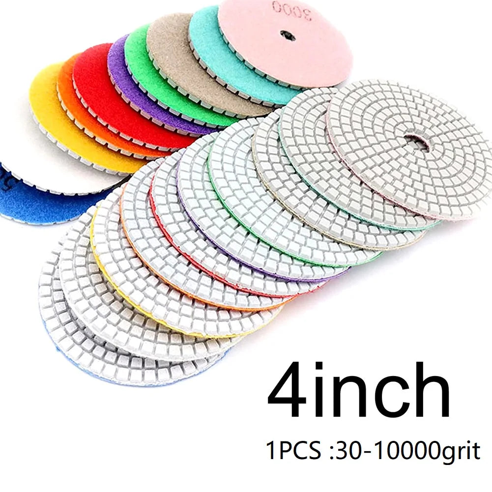 4 Diamond Polishing Pad Wet Dry Pads Flexible Grinding Discs Granite