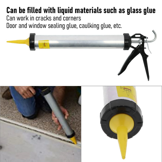Caulking Gun Sealant Caulking Gun Caulking Gun Aluminum Alloy Cylindrical Lever Type Manual Sealant Glue Filling Tool 15703 Peaceful Pleasures Health and Wellness Default Title