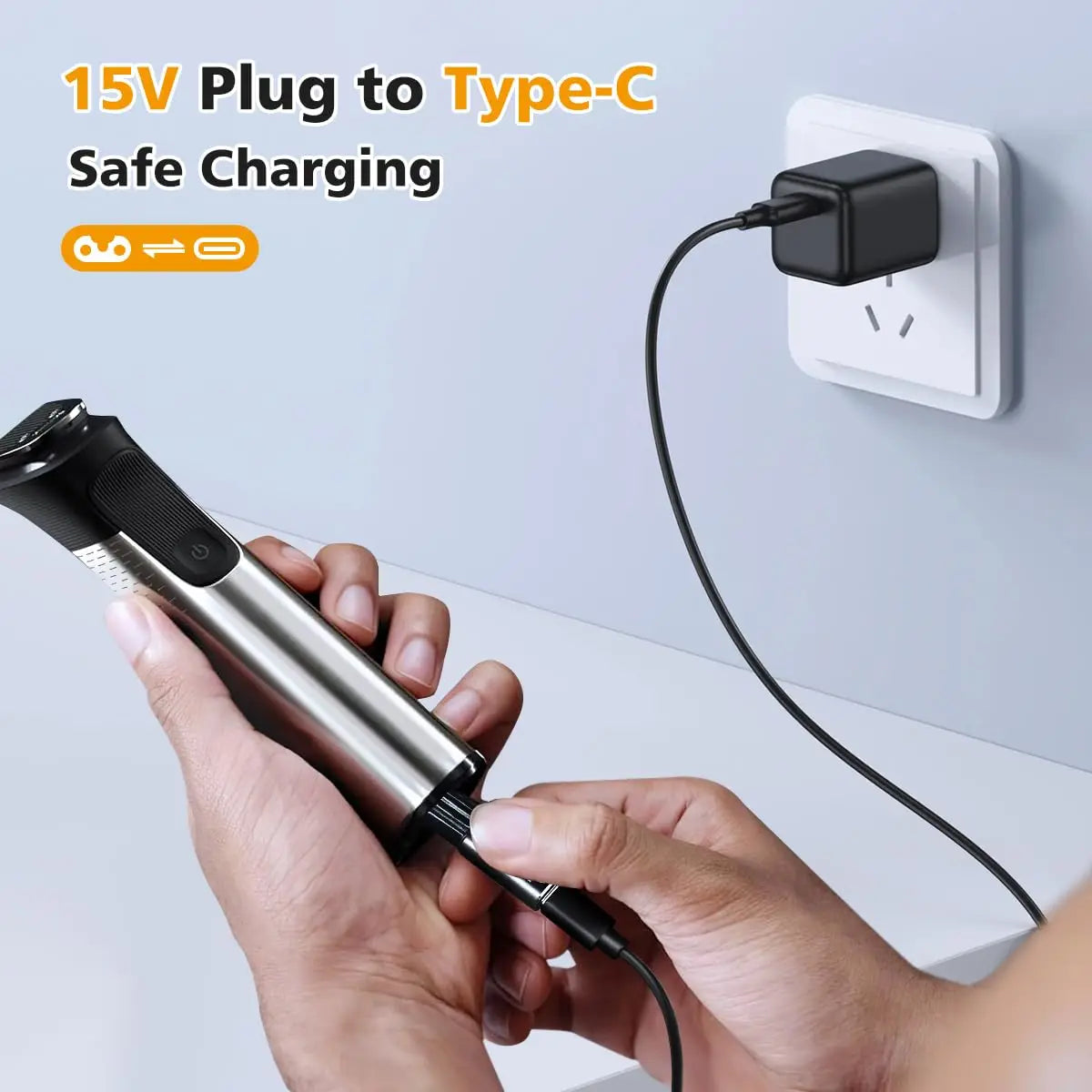 15V USB-C Shaver Adapter for Philips OneBlade QP6510 QP6520 Peaceful Pleasures Health and Wellness