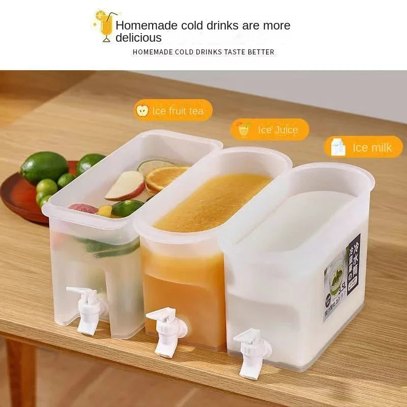 Cold Water Bucket With Faucet Refrigerator Jug Dispenser Water Kettle Summer Fruit Juice Drink Container Fridge Pots Pitcher Peaceful Pleasures Health and Wellness