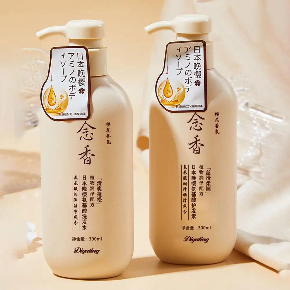 300ML Japanese Shampoo And Conditioner & Body Wash, Amino Acid Fragrant Japanese Shampoo, Japan Evening Shampoo Hair Care Peaceful Pleasures Health and Wellness