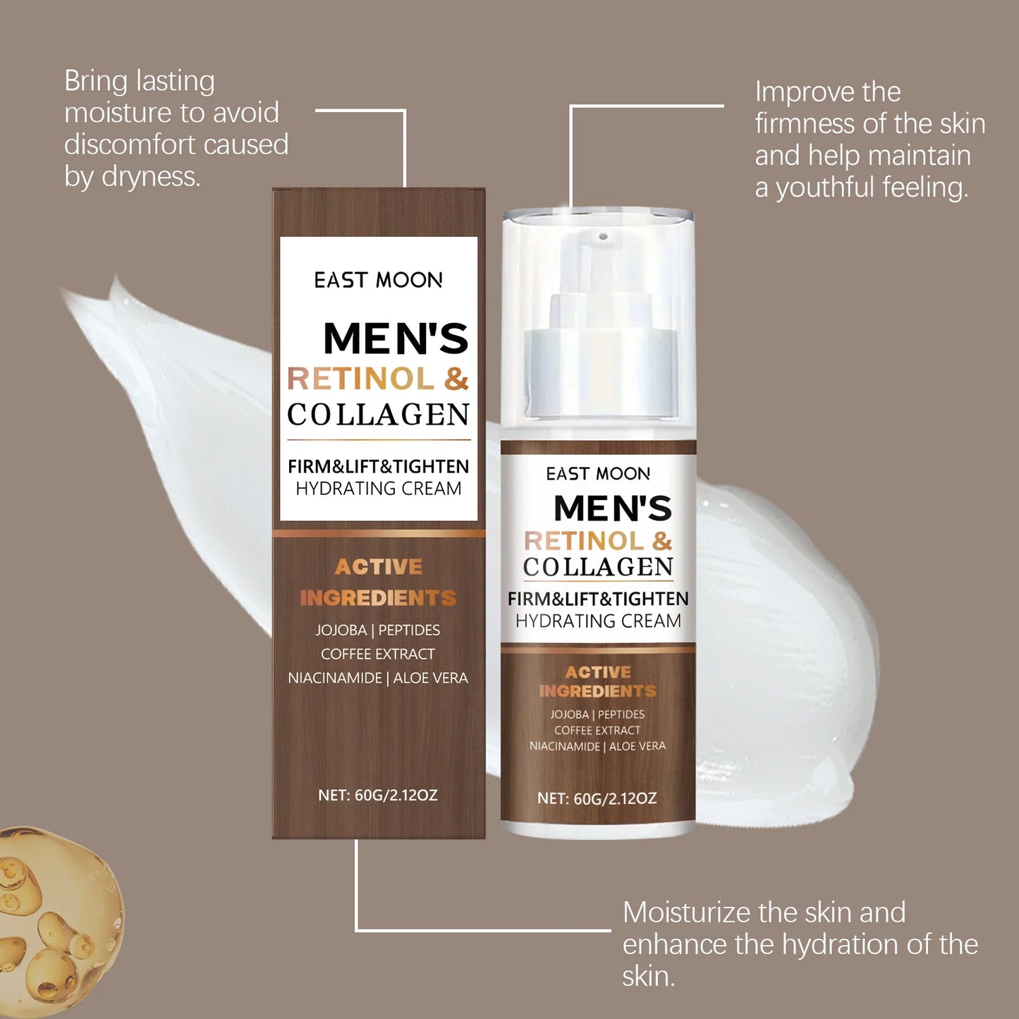 Men's Retinol & Collagen Anti-Aging Face Cream | Non-Greasy