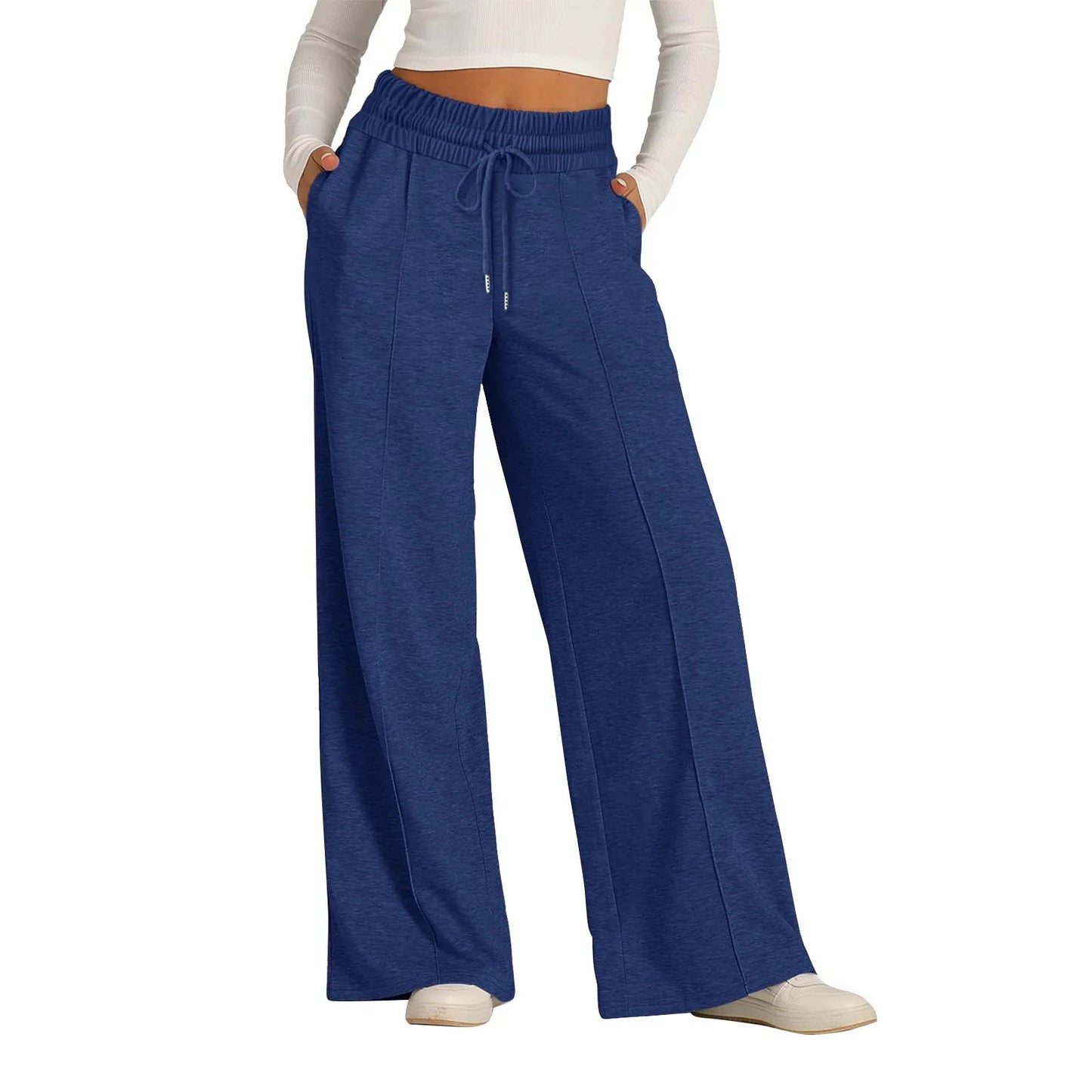 Women's High Waist Wide Leg Fleece Jogger Sweatpants