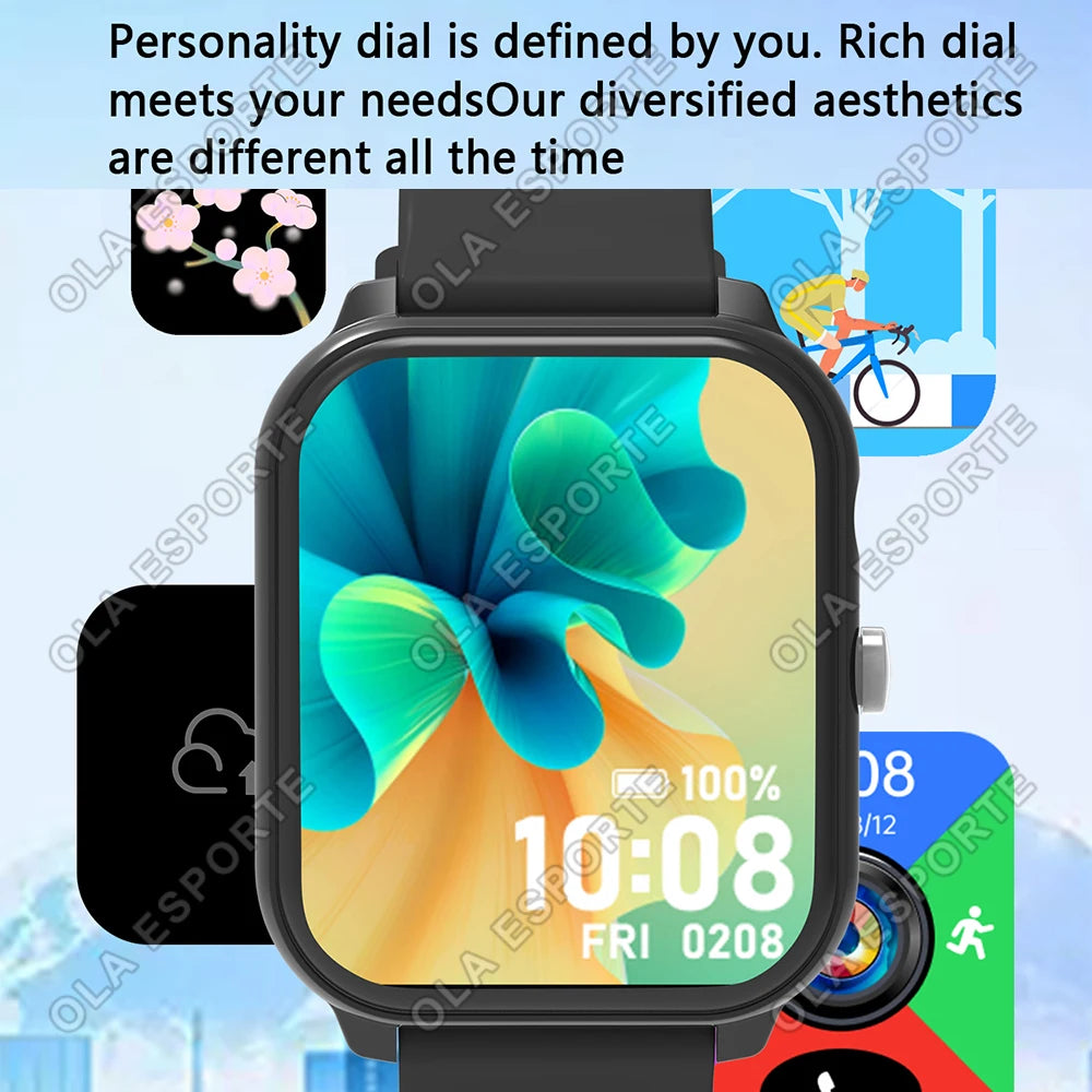 2026 New 1.83-inch Screen Smartwatch with Wireless Call Rich Watch Dail Music Player Message Push Flashlight Smart Voice for Men Peaceful Pleasures Health and Wellness