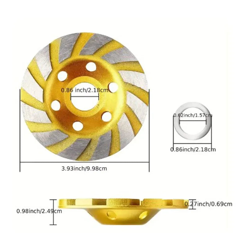 4 Inch Concrete Turbo Diamond Grinding Cup Wheel 12 Segs Heavy Duty Angle Grinder Wheels For Angle Grinder Peaceful Pleasures Health and Wellness