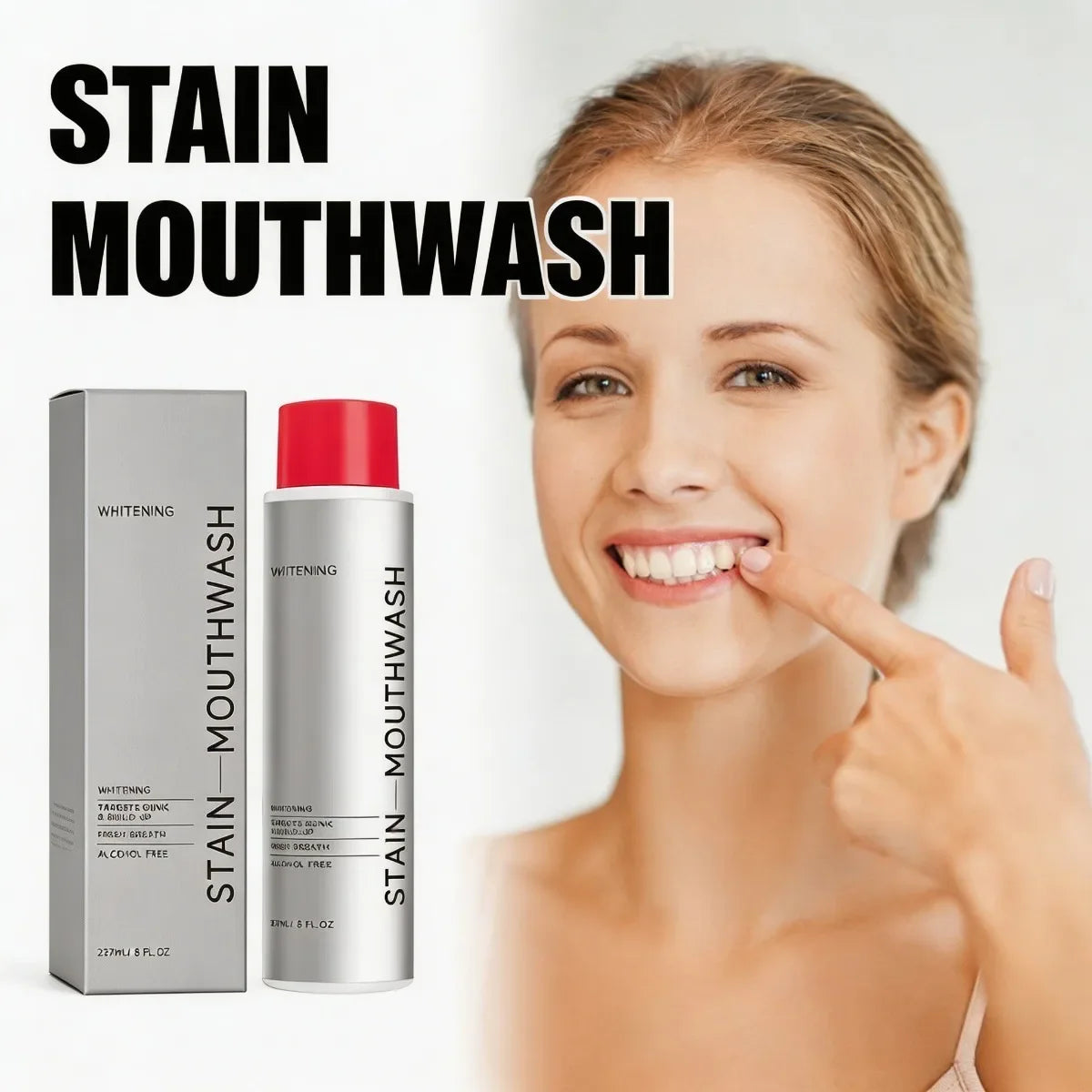 Alcohol-Free Whitening Mouthwash – Stain & Plaque Remover 237ml