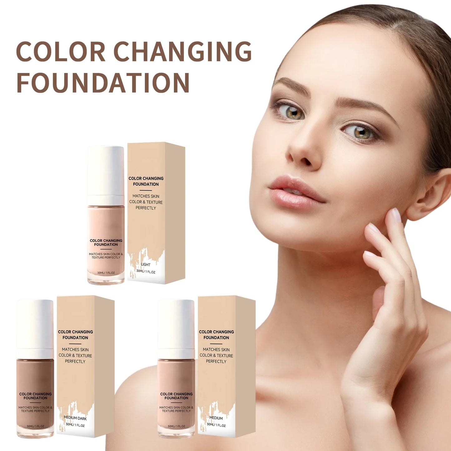 Color Changing Foundation – Full Coverage Waterproof Liquid