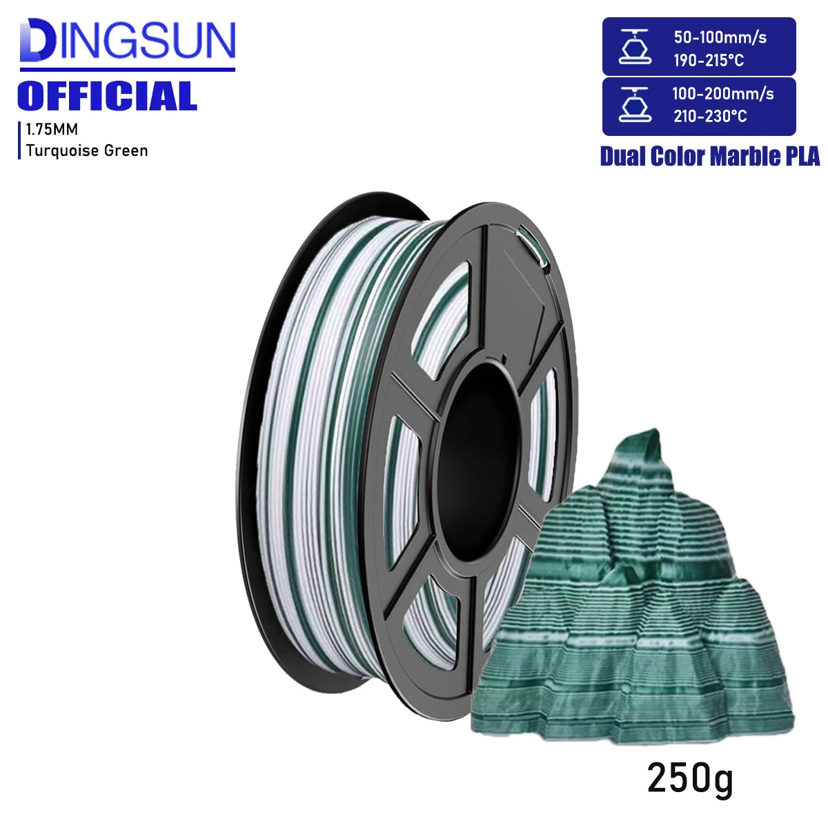 DINGSUN Matte Rainbow PLA Filament 1.75mm | 250g 500g 1KG Spool