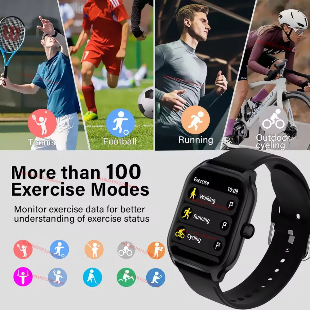 H9 Smart Watch Men Women Sports Fitness Tracker 2.01 HD Screen Bluetooth Talking Blood Pressure Smart Watch For Android IOS Ma27 Peaceful Pleasures Health and Wellness