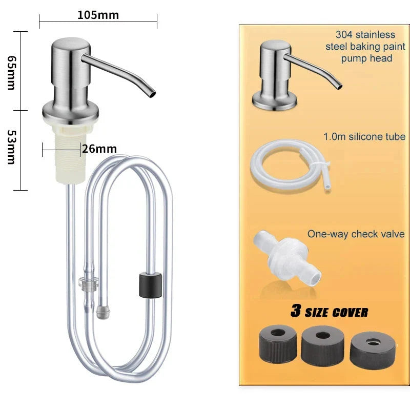 Stainless Steel Sink Soap Dispenser Pump | Kitchen & Bathroom