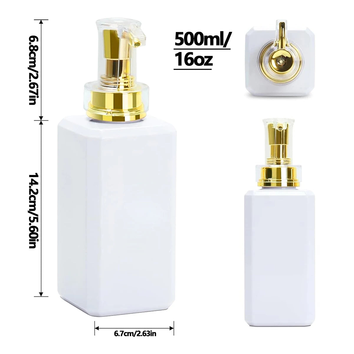 Bathroom Shower Dispenser Shampoo and Conditioner Dispenser with Gold Pump16.9oz Empty Shower Bottles for Bathroom Peaceful Pleasures Health and Wellness