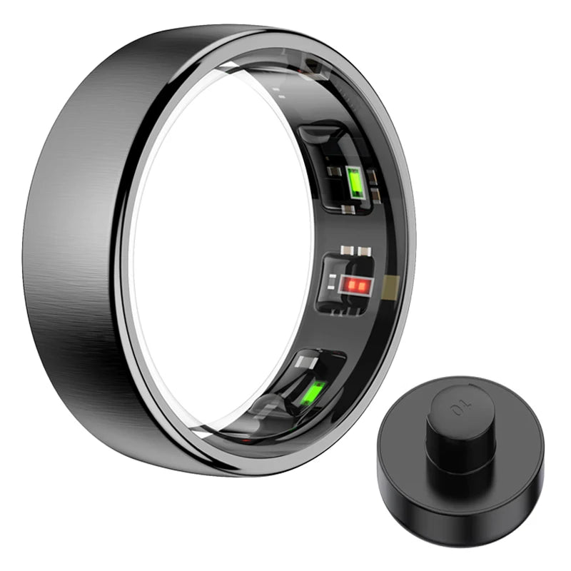 R10 Charging Case Smart Ring Men Women Skin Temperature Health Sleep Monitor Smartring Sport Fitness Tracker For Andriod IOS Peaceful Pleasures Health and Wellness black with case 10