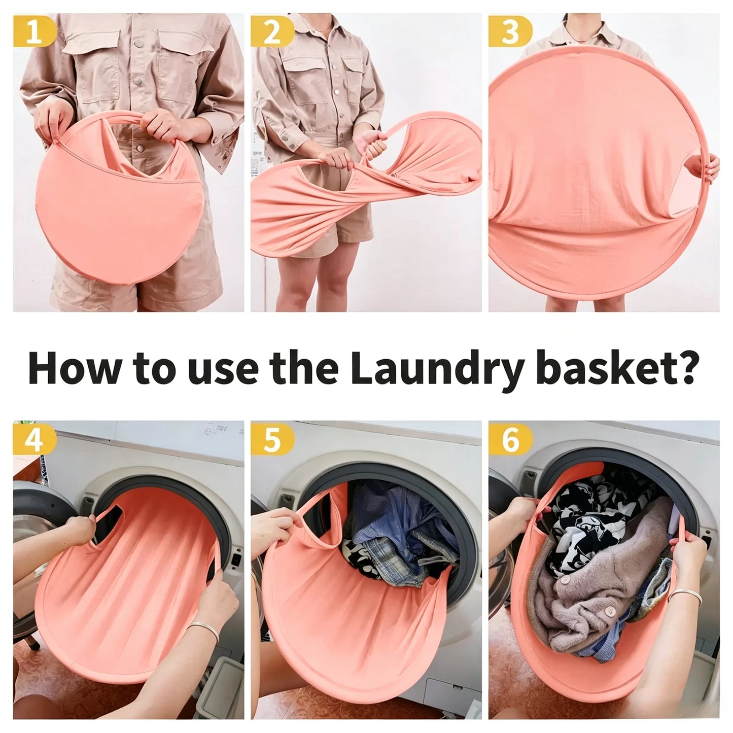Portable Foldable Dirty Clothes Basket Storage Laundry Hamper Pop Up
