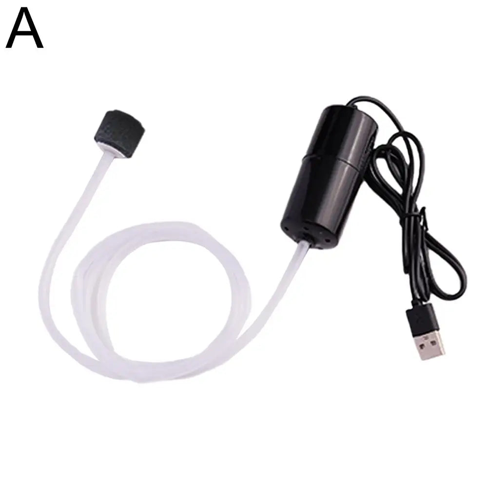 Portable Mini Fish Tank Oxygen Pump for Aquariums Peaceful Pleasures Health and Wellness Black