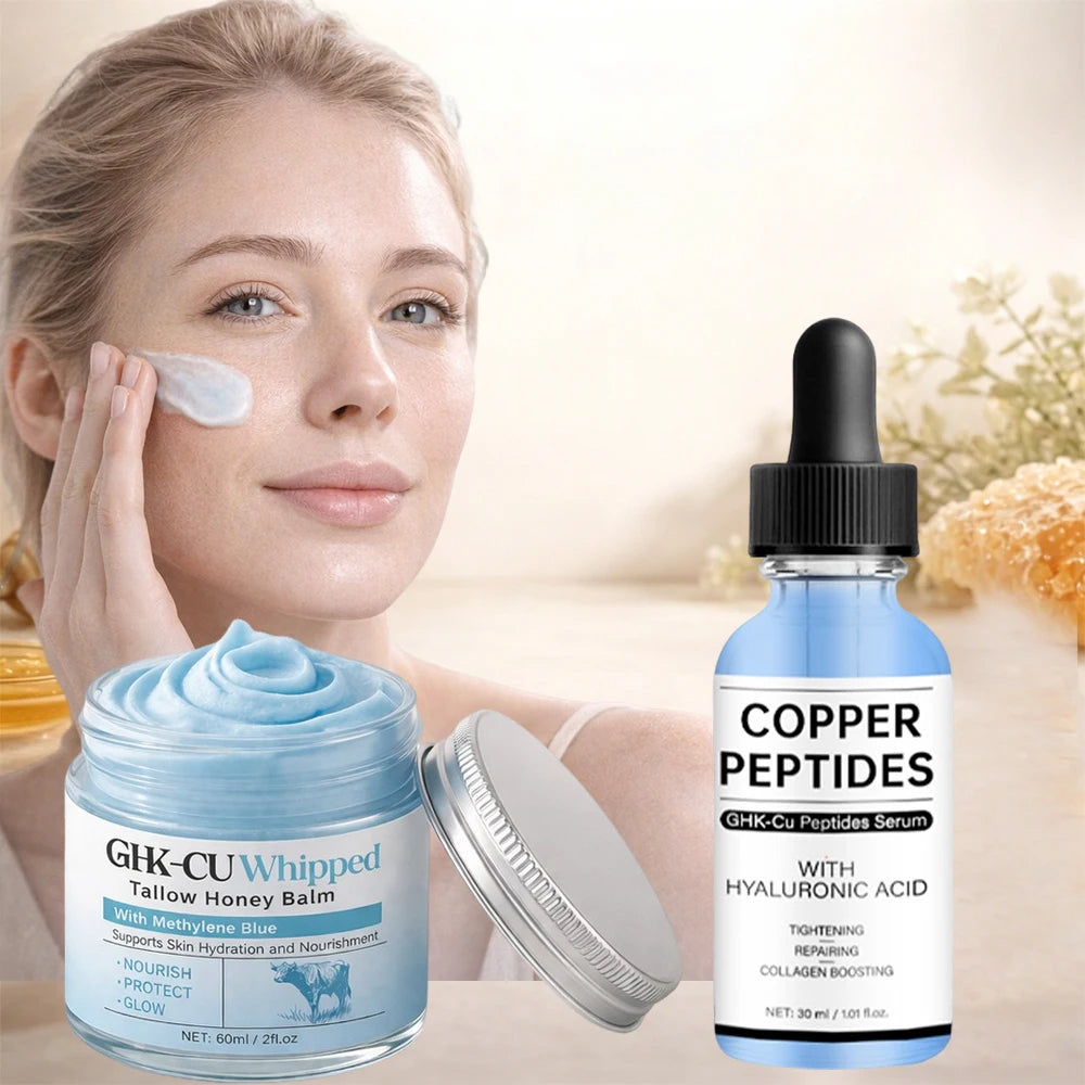 Copper Peptides GHK-Cu Beef Tallow for Skin, Blue Balm with Copper Peptides, Manuka Honey & Vitamin E, Natural Face Moisturizer Peaceful Pleasures Health and Wellness