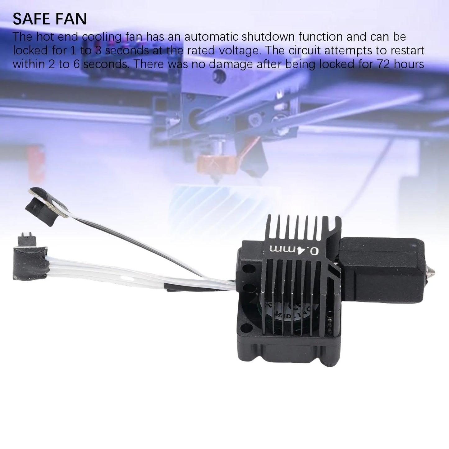 Full Assembly Hardened Steel End Fit Bambu Lab P1P P1S 3D Printer Fan