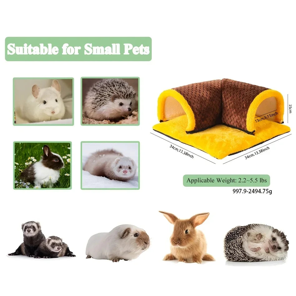 Fleece Guinea Pig Hideout Tunnel Bed | Corner Cage Hide