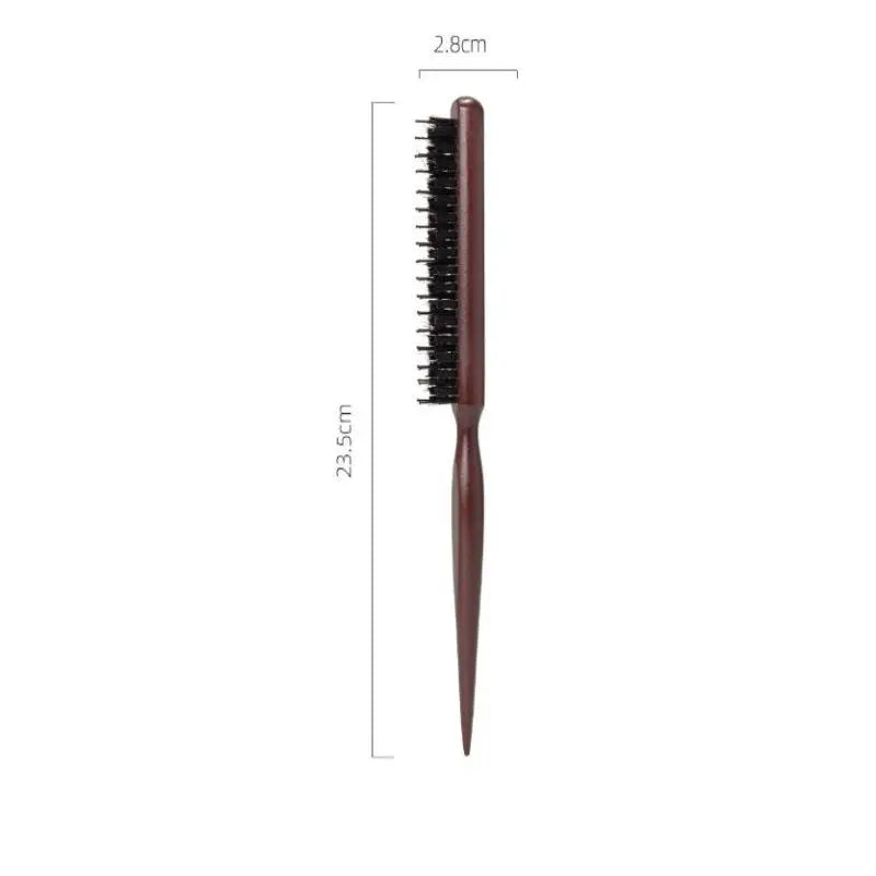 Wooden Handle Hair Comb Hairs Fluffy Three Rows Boar Bristle Combs Hairdressing Back Teasing Brushes Hairdressing Styling Tools Peaceful Pleasures Health and Wellness onesize