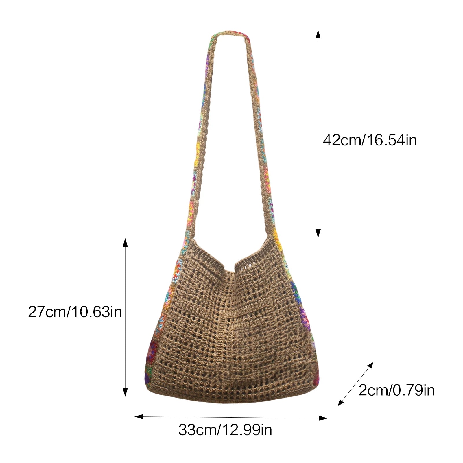 Boho Knitted Shoulder Tote Bag Travel Crossbody Bag Summer Vacation Beach Handbags for Holiday Vacation Camping Picnic Peaceful Pleasures Health and Wellness