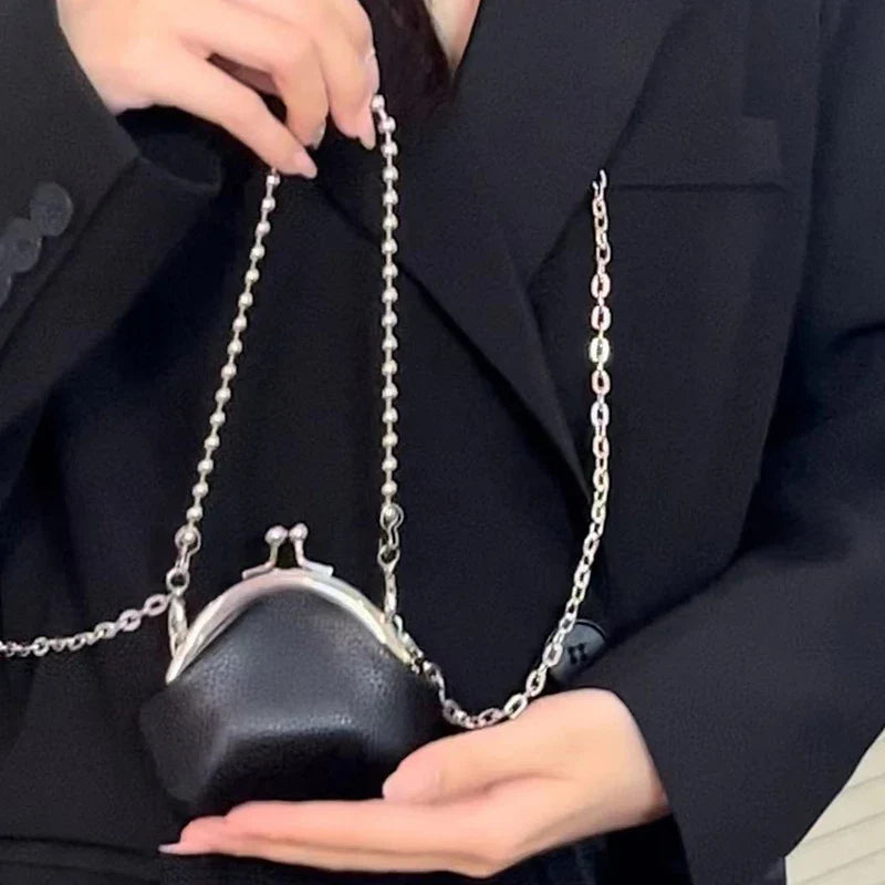 Women's Mini Chain Crossbody Bag – PU Leather Evening Shoulder Bag
