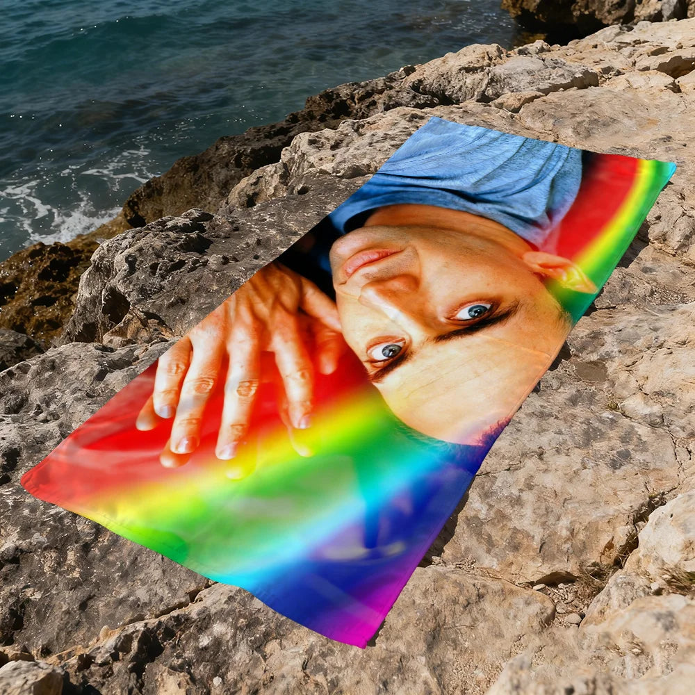 Nicolas Cage Quick-Dry Beach Towel | Soft Pool & Travel Gift Novelty Beach Towel Peaceful Pleasures Health and Wellness