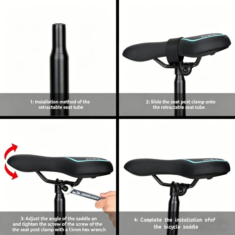 Road Bicycle Seat, Shock-Absorbing and Comfortable Polyurethane Leather Bicycle Seat, Time Trial Riding Accessories Peaceful Pleasures Health and Wellness