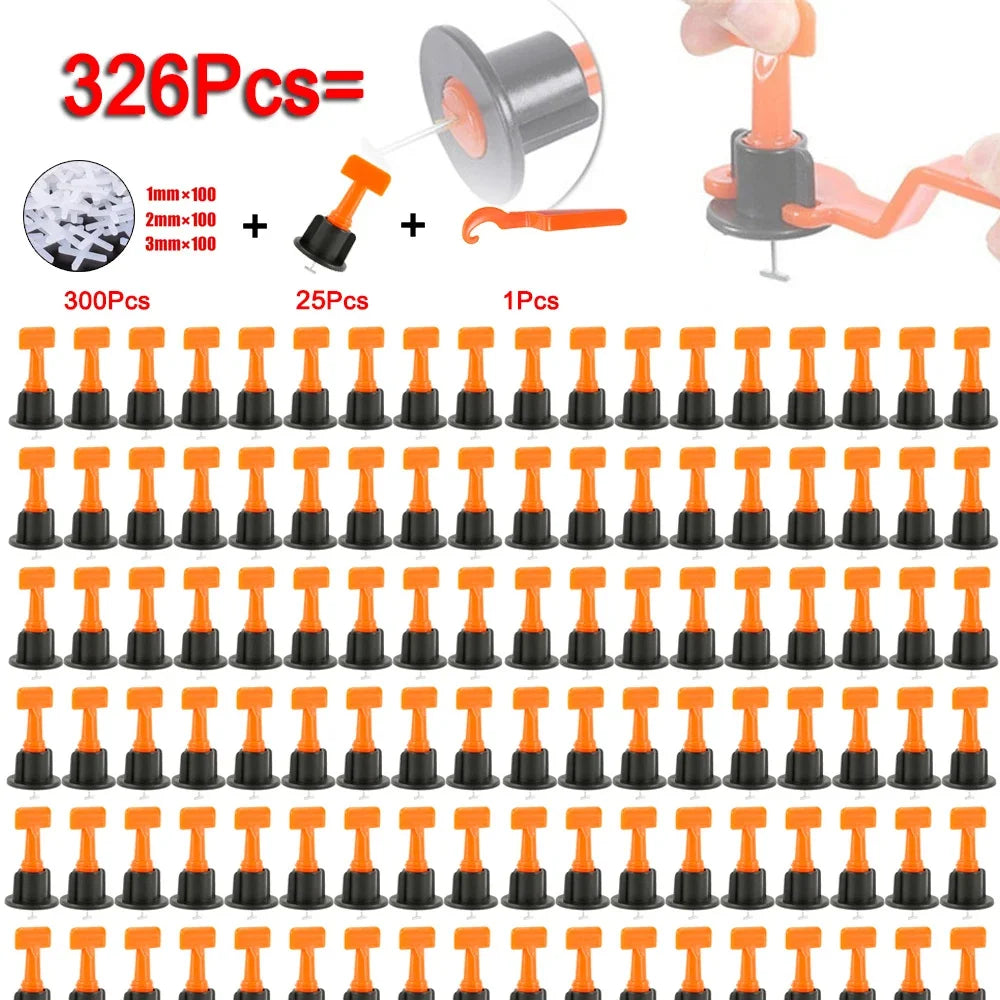 326-Pc Tile Leveling System – Wedges, Spacers & Wrench Kit Peaceful Pleasures Health and Wellness 300 add 25 add 1 Pcs