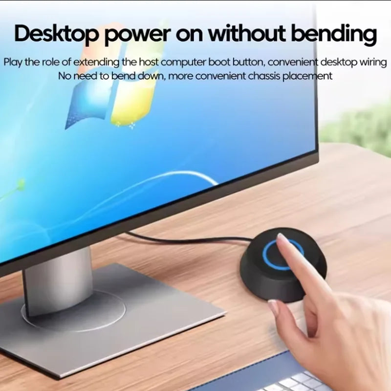 New External Desktop Switch LED Lights PC Motherboard Computer Startup Extension Cable Power On/Off Button For Desktop computer Peaceful Pleasures Health and Wellness