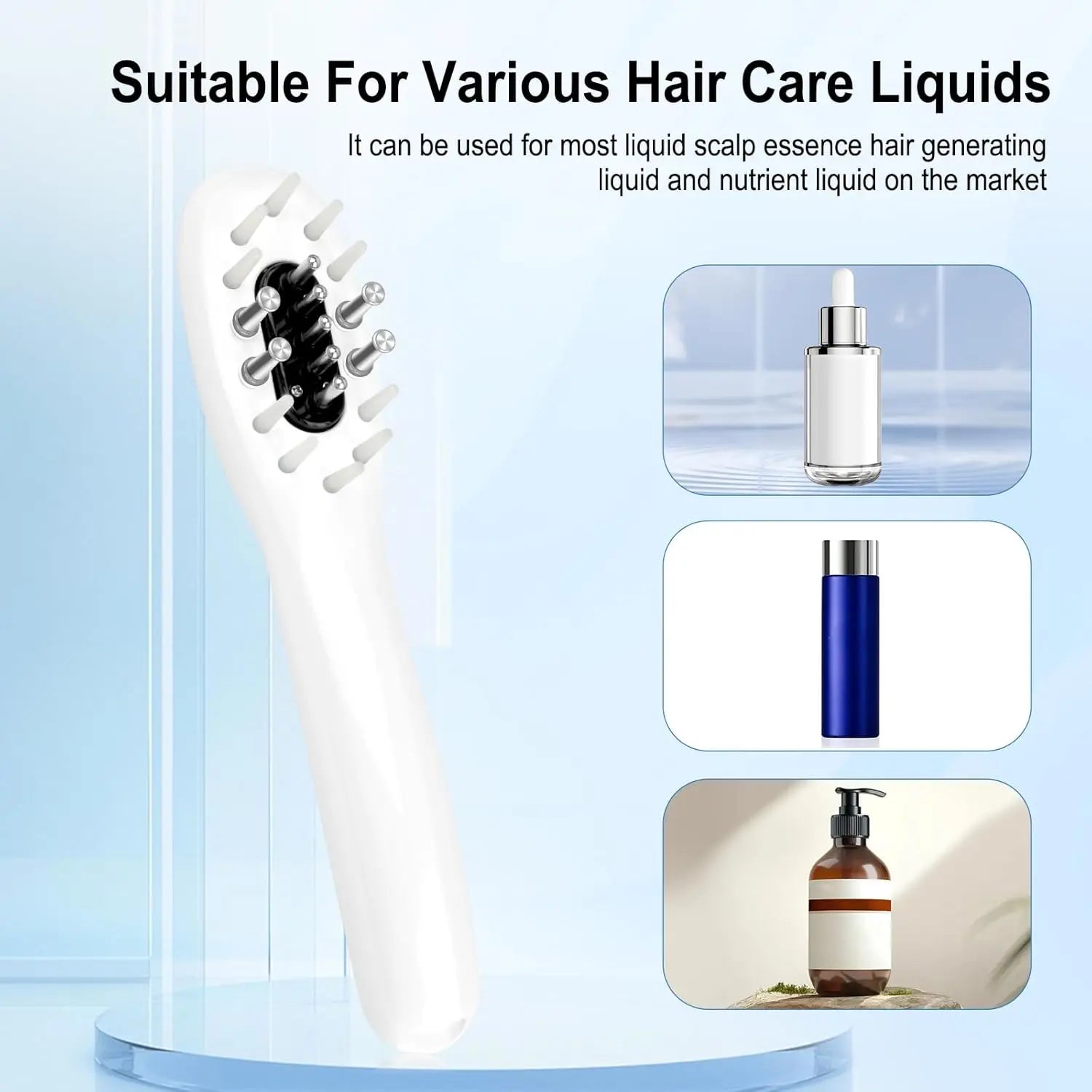 3 in 1 EMS Hair Growth Massage Comb with Hair Oil Dispenser Red Blue Light AntiHair Loss High Frequency Vibration Scalp Massager Peaceful Pleasures Health and Wellness