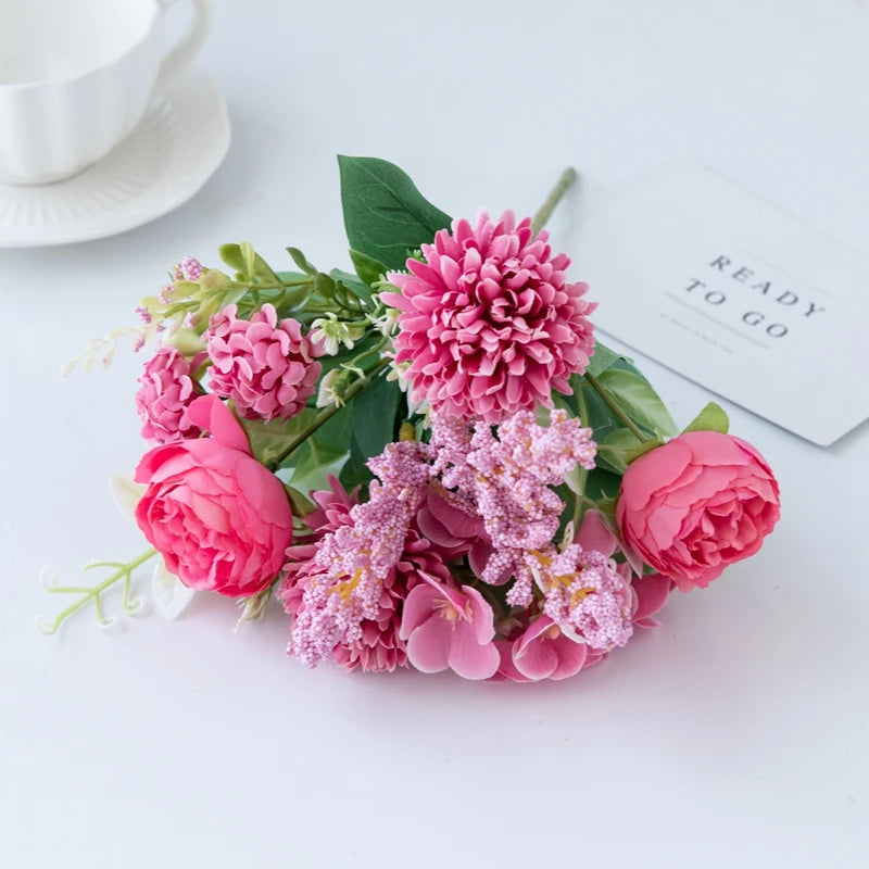 Artificial Silk Peony Bouquet | Wedding & Home Decor Flowers
