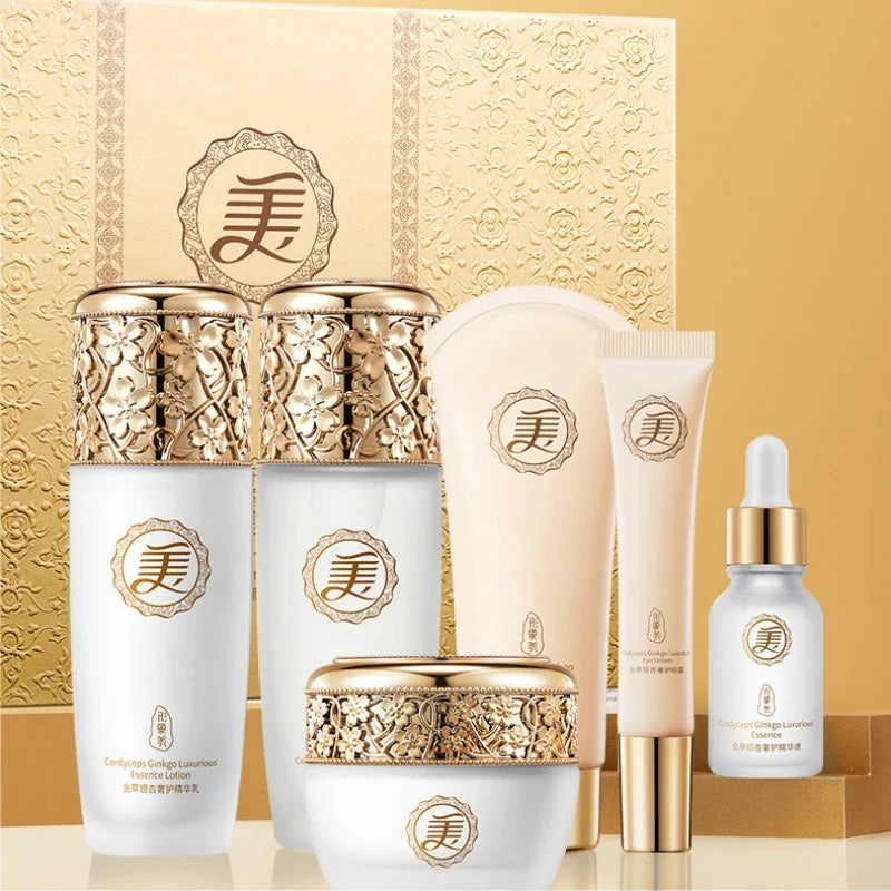 Cordyceps & Ginkgo Essence 6-Piece Skincare Set | Niacinamide