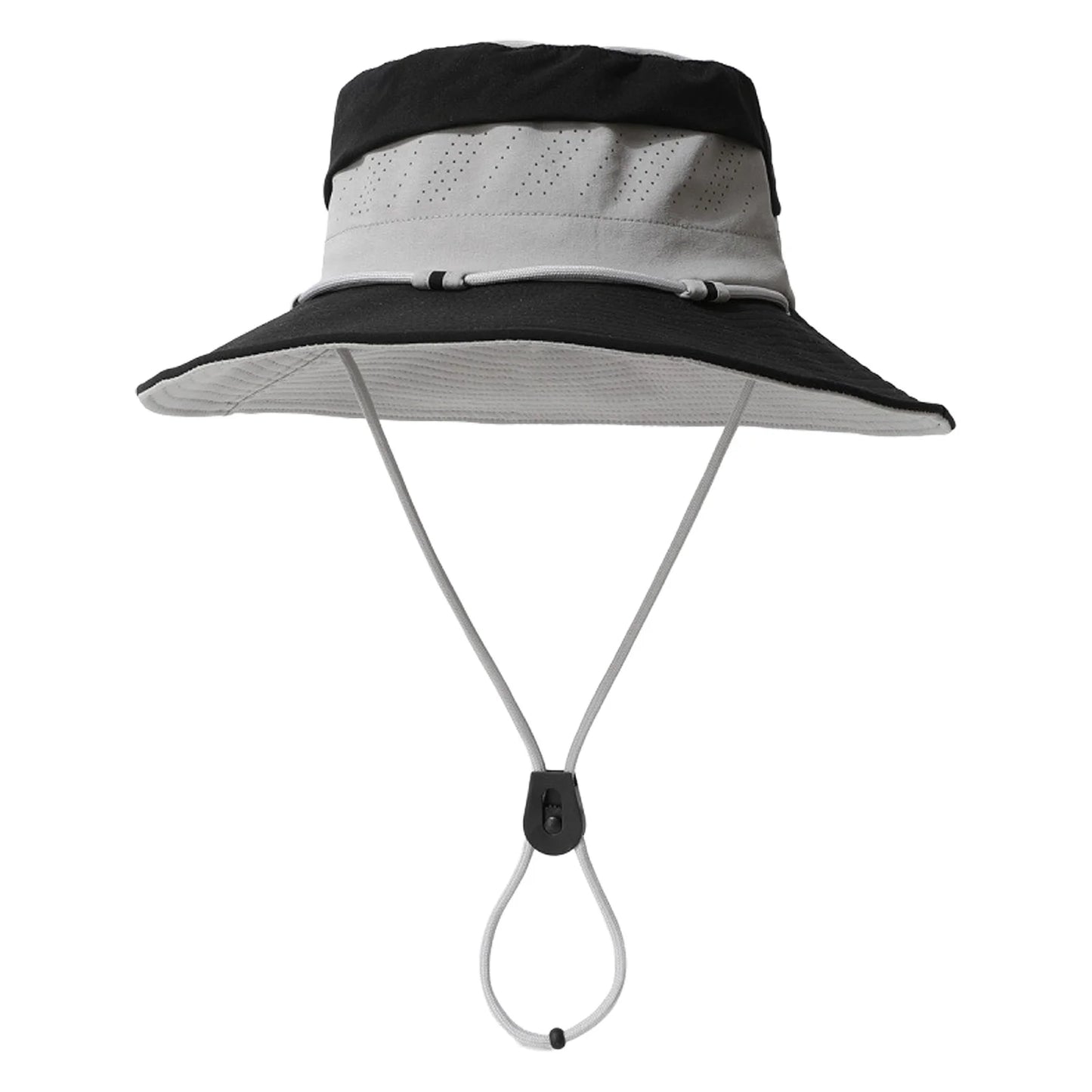 Unisex Quick Dry Fishing Hat UPF50+ Sun-Protection Wide Brim for Outdoor Hiking Camping Peaceful Pleasures Health and Wellness Grey and black