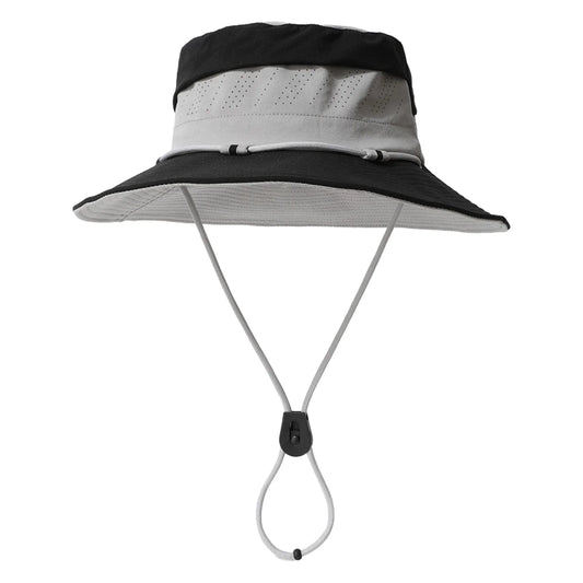 Unisex Quick Dry Fishing Hat UPF50+ Sun-Protection Wide Brim for Outdoor Hiking Camping Peaceful Pleasures Health and Wellness Grey and black
