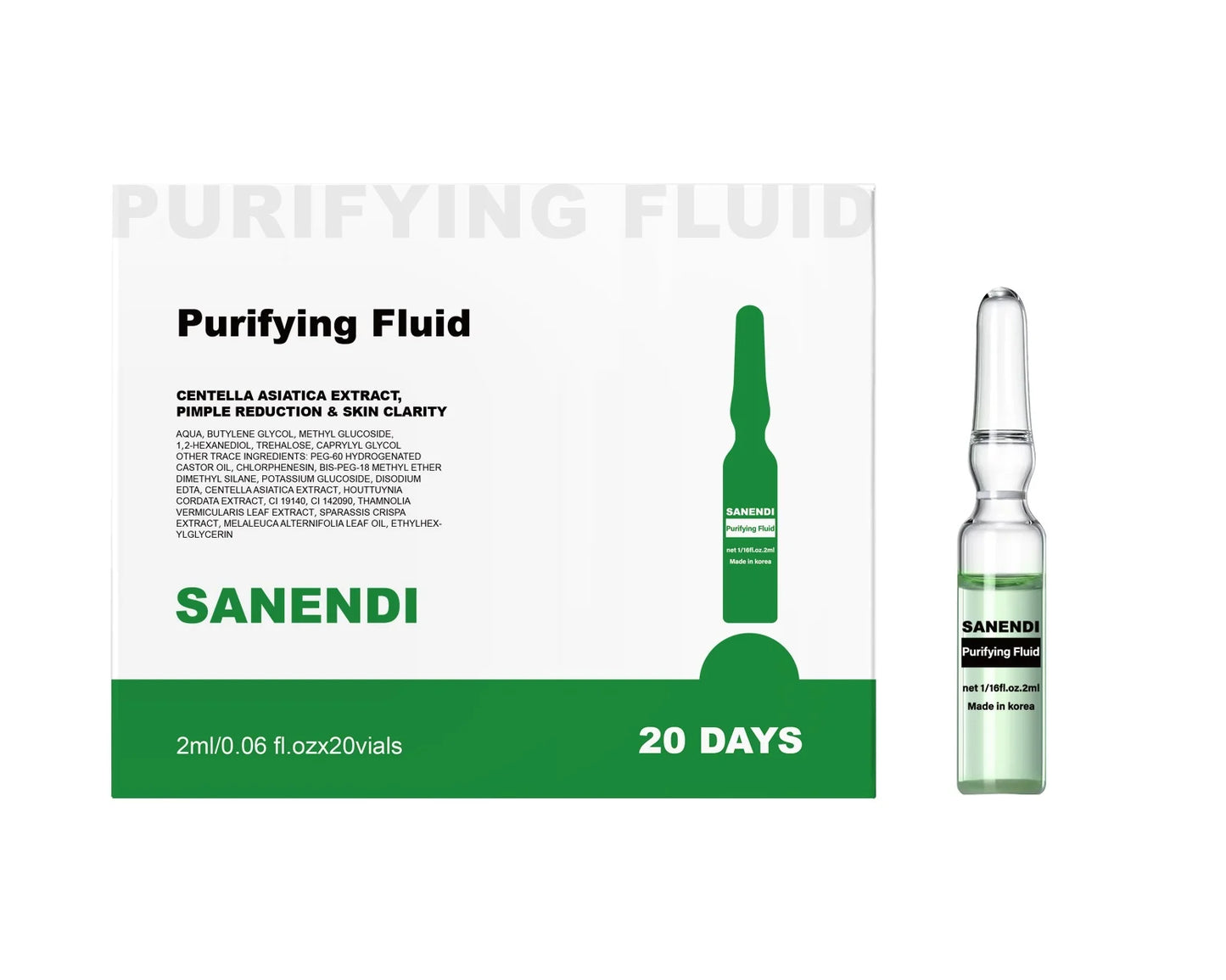 SANENDI Hyaluronic Acid Peptide Ampoule Serum | Dermapen 5/20PCS Facial Ampoule Serum Peaceful Pleasures Health and Wellness Purifying Fluid 5PCS