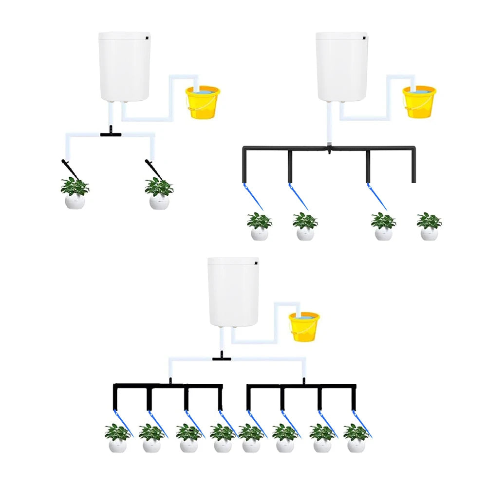 Automatic Plant Flower Watering Pump Home Sprinkler Drip Irrigation Device 2/4/8/16 Heads Pump Timer System Kit Garden Tool Peaceful Pleasures Health and Wellness