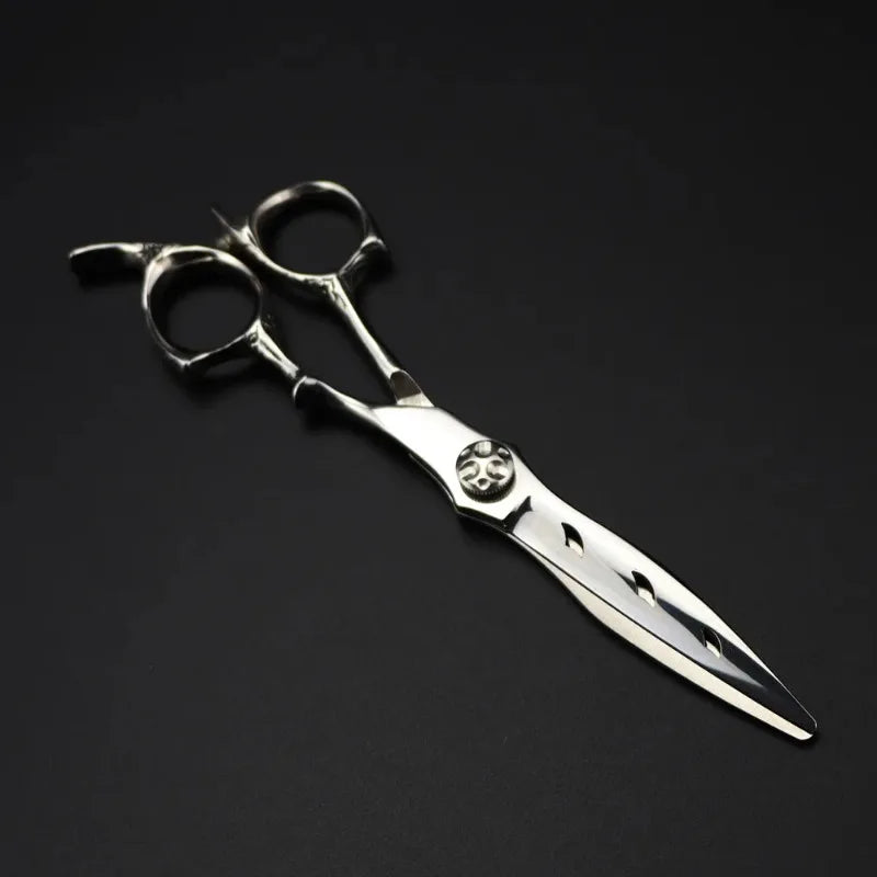 Customize Logo Japan 440c 6 '' Upscale Scissor Hollow Hair Scissors Cutting Barber Haircut Thinning Shears Hairdresser Scissors Peaceful Pleasures Health and Wellness