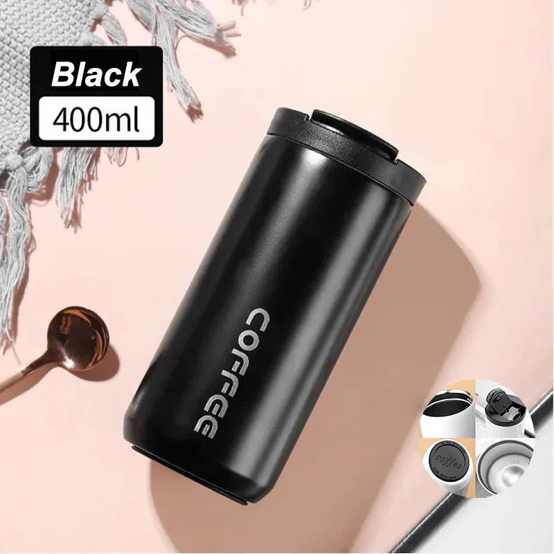 Stainless Steel Vacuum Thermos Travel Mug – Leakproof, 24Hr