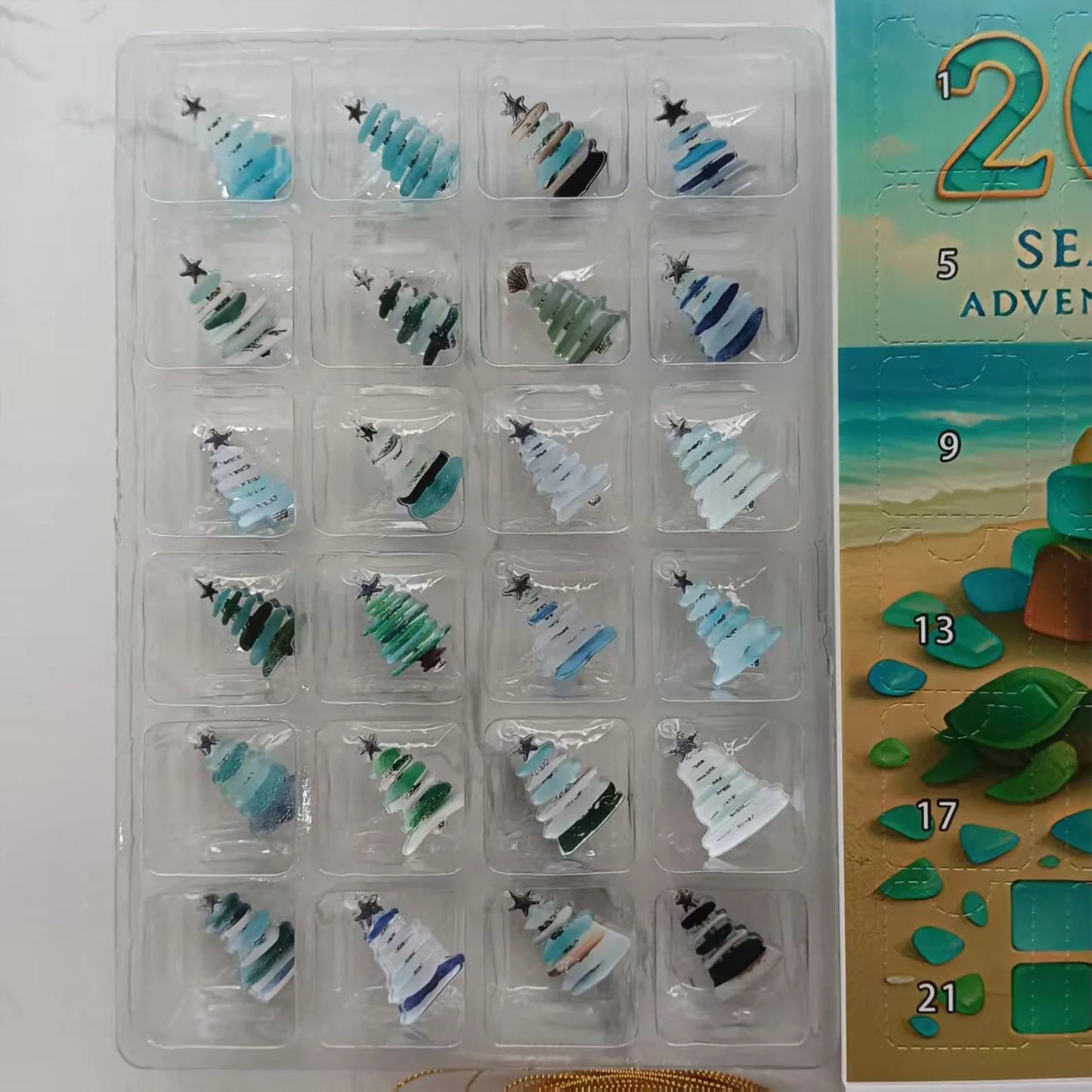 Christmas Hanging Ornament Sea Glass Acrylic Christmas Tree Advent Calendar Hanging Ornament For Xmas Countdown Home Decor Party Peaceful Pleasures Health and Wellness