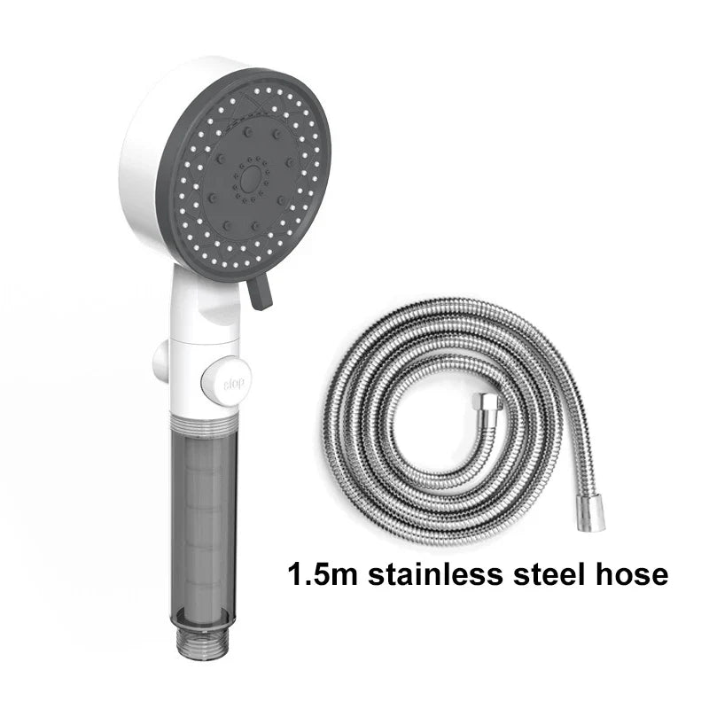 8-Mode Filtered Shower Head | High Pressure & One-Key Stop
